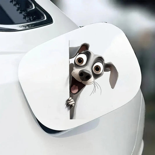Italian Greyhound Dog - Peekaboo Dog Head Car Sticker - DS026