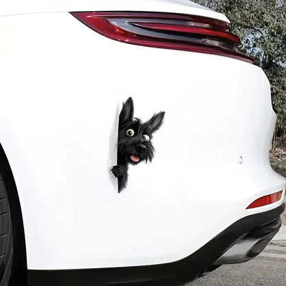 Scottish Terrier Dog - Peekaboo Dog Head Car Sticker - DS027