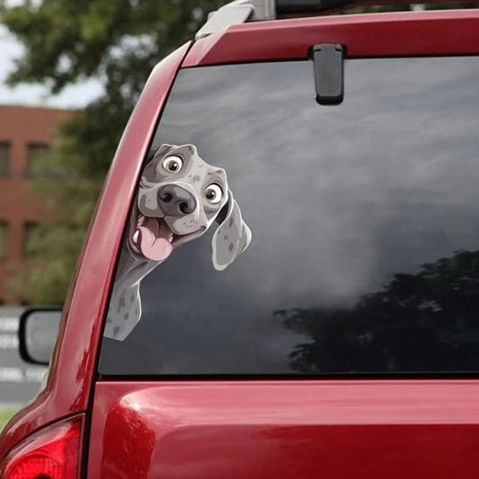 Weimaraner Dog - Peekaboo Dog Head Car Sticker - DS030