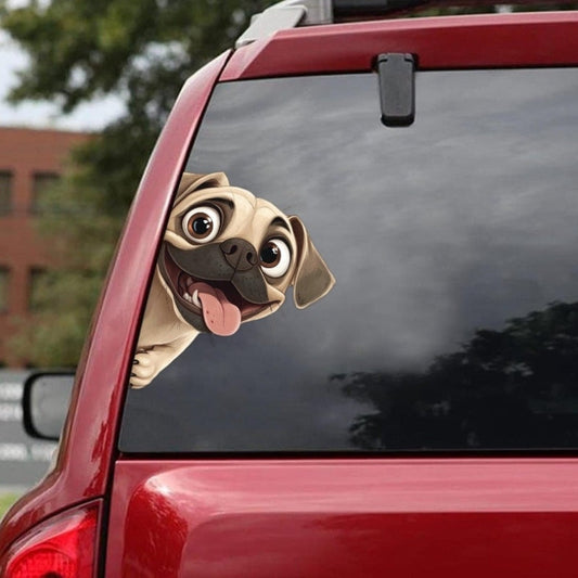 Puggle Dog - Peekaboo Dog Head Car Sticker - DS033