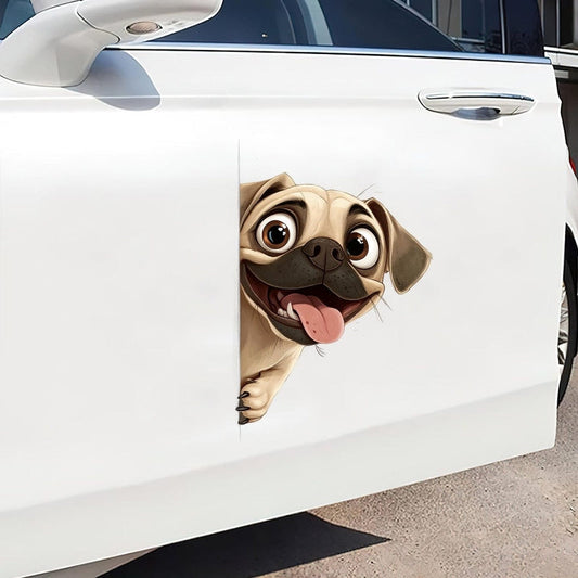 Puggle Dog - Peekaboo Dog Head Car Sticker - DS033