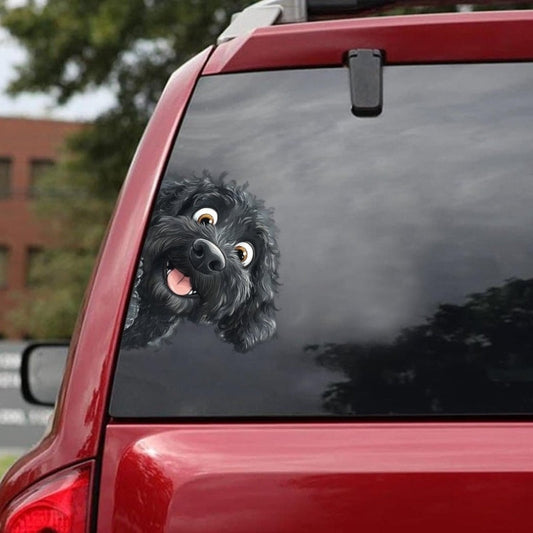 Portuguese Water Dog - Peekaboo Dog Head Car Sticker - DS034