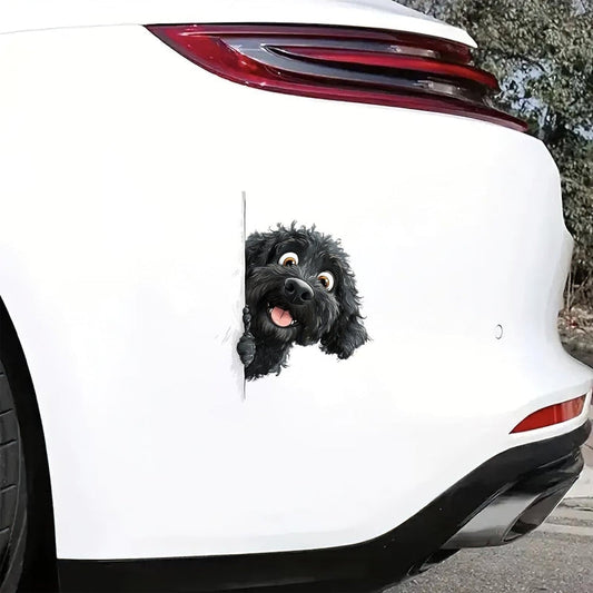 Portuguese Water Dog - Peekaboo Dog Head Car Sticker - DS034