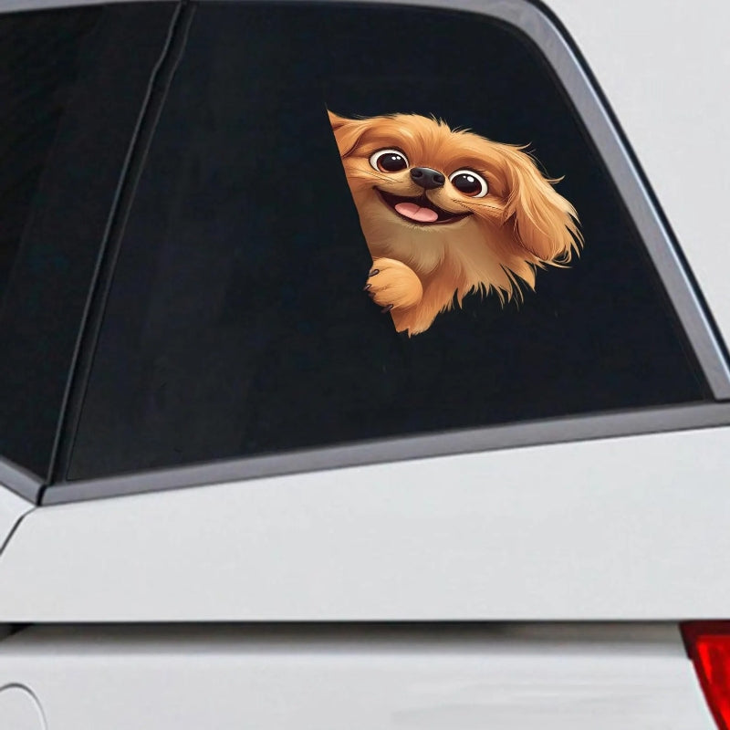 Pekingese Dog - Peekaboo Dog Head Car Sticker - DS035