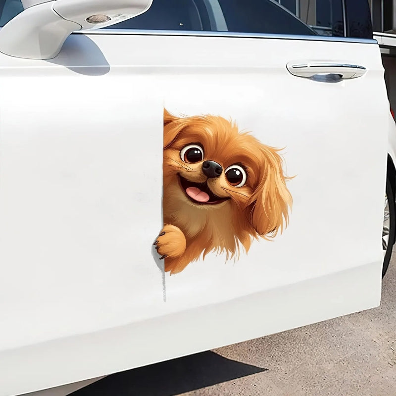 Pekingese Dog - Peekaboo Dog Head Car Sticker - DS035