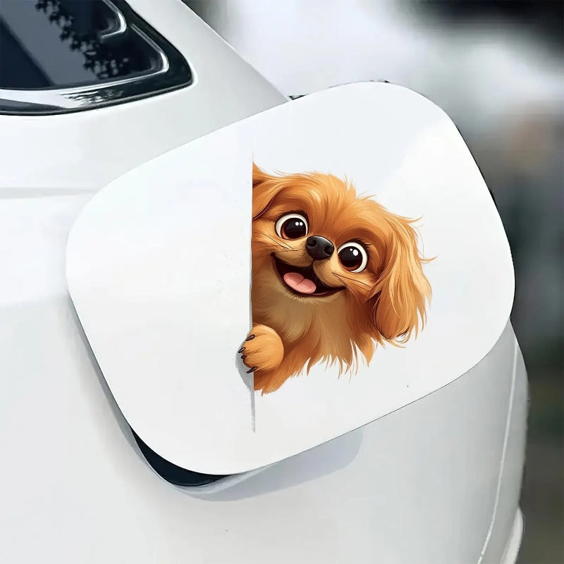 Pekingese Dog - Peekaboo Dog Head Car Sticker - DS035