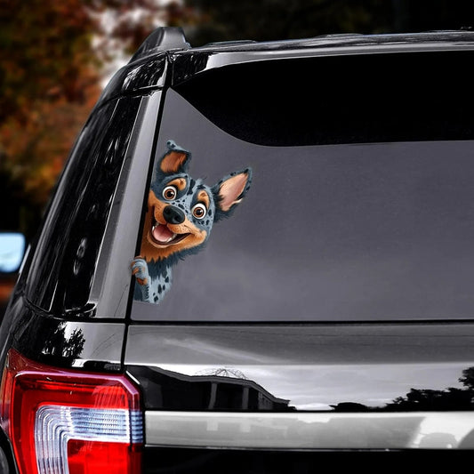 Australian Cattle Dog - Peekaboo Dog Head Car Sticker - DS050