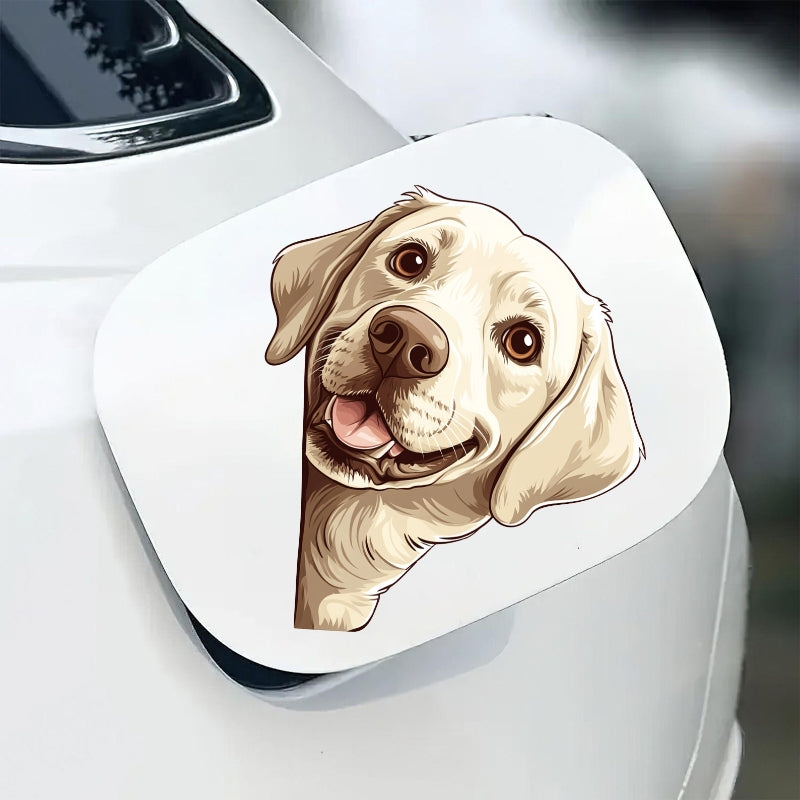 Labrador Dog - Peekaboo Dog Head Car Sticker - DS054