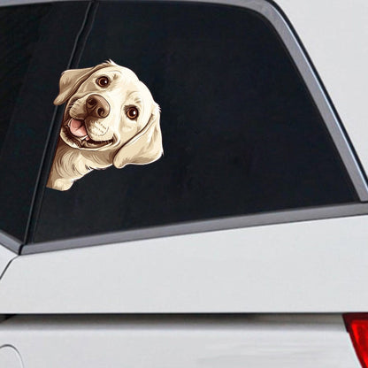 Labrador Dog - Peekaboo Dog Head Car Sticker - DS054