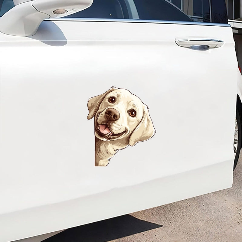 Labrador Dog - Peekaboo Dog Head Car Sticker - DS054