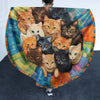 Whirling Cats Round Dream Blanket - H214 - Premium Blanket