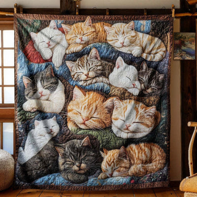 Slumbering Kitties Blanket - H220 - Premium Blanket