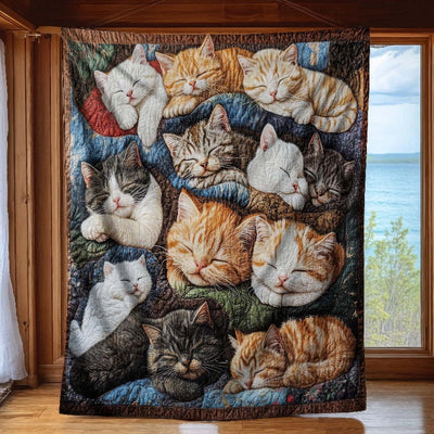 Slumbering Kitties Blanket - H220 - Premium Blanket