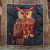 Vibrant Red Owl Blanket - H226 - Premium Blanket