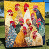 Radiant Roosters Blanket - H257 - Premium Blanket