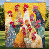 Radiant Roosters Blanket - H257 - Premium Blanket