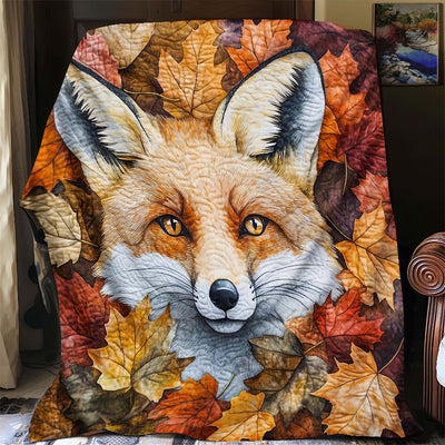 Falling Leaves Fox Blanket - H270 - Premium Blanket