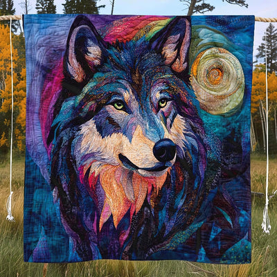 Wolf in the Night Blanket - H271 - Premium Blanket