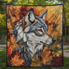 The Autumn Vintage Wolf Blanket - H278 - Premium Blanket