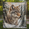 The Silent Snowbound Wolf Blanket - H281 - Premium Blanket