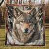 The Silent Snowbound Wolf Blanket - H282 - Premium Blanket