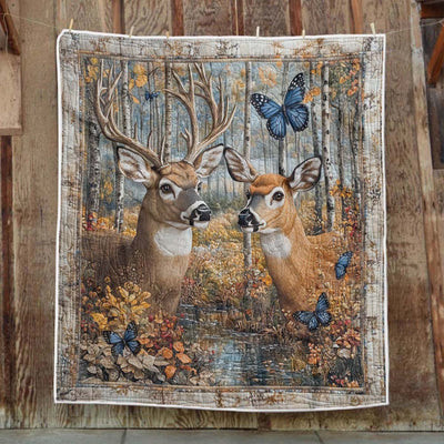 Frolic of the Deer Blanket - H283 - Premium Blanket