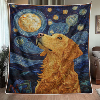 Moonlight Golden Retriever Blanket - H290 - Premium Blanket