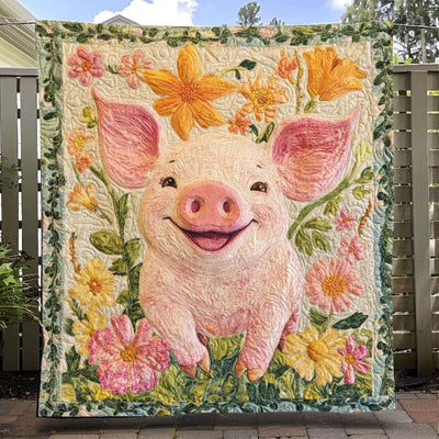 Smiling Pink Piggy Blanket - H298 - Premium Blanket