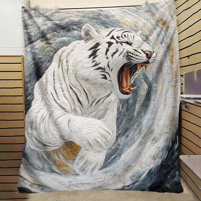 Savage Roar White Tiger Blanket - H310 - Premium Blanket