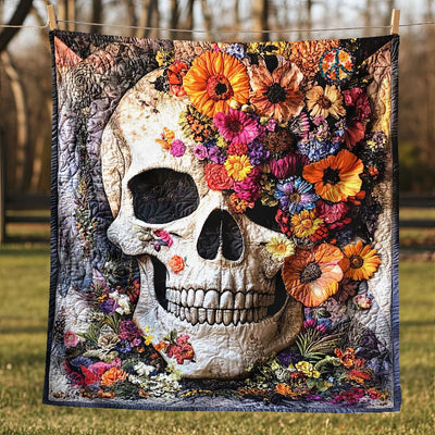 Eternal Bloom Skull Blanket - H319 - Premium Blanket