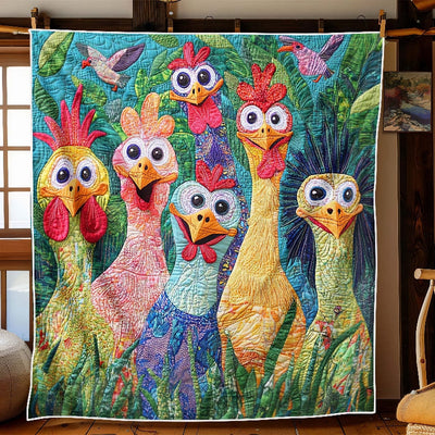 Whimsical Cute Chickens - H325 - Premium Blanket