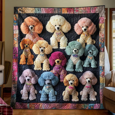 Whimsical Poodle Blanket - H329 - Premium Blanket