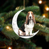 Basset Hound Sit On The Moon Ornament MO040