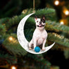 French Bulldog Sit On The Moon Ornament MO106