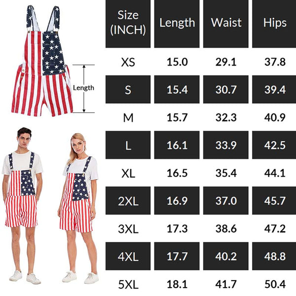 American Flag Overalls Shorts - Your Best Shorts for July 4th