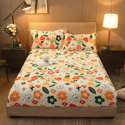 Warmth Heating Micro Fleece Extra Soft Cozy Velvet Plush Fitted Bed Sheet【FREE SHIPPING】