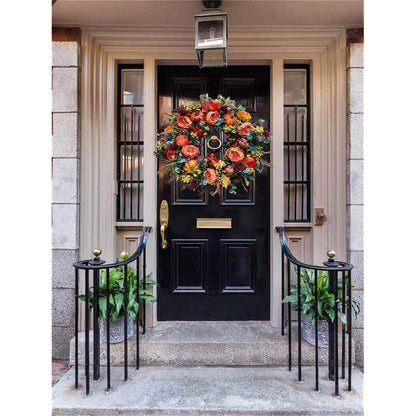 Fall Peony And Pumpkin Wreath - Year Round Wreath