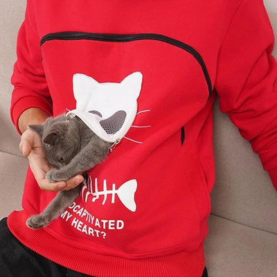 Cat Lovers Hoodie Cuddle Pouch ( Who Captivated My Heart? )
