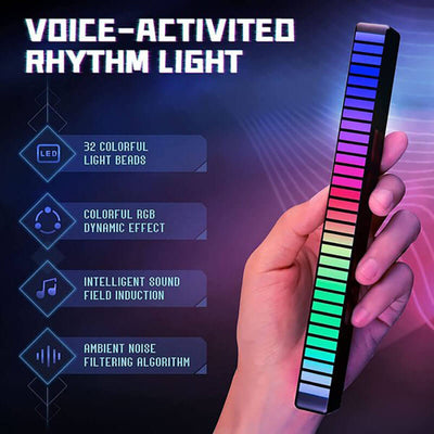 Wireless Sound Activated RGB Light Bar - 4 PCS Free Shipping