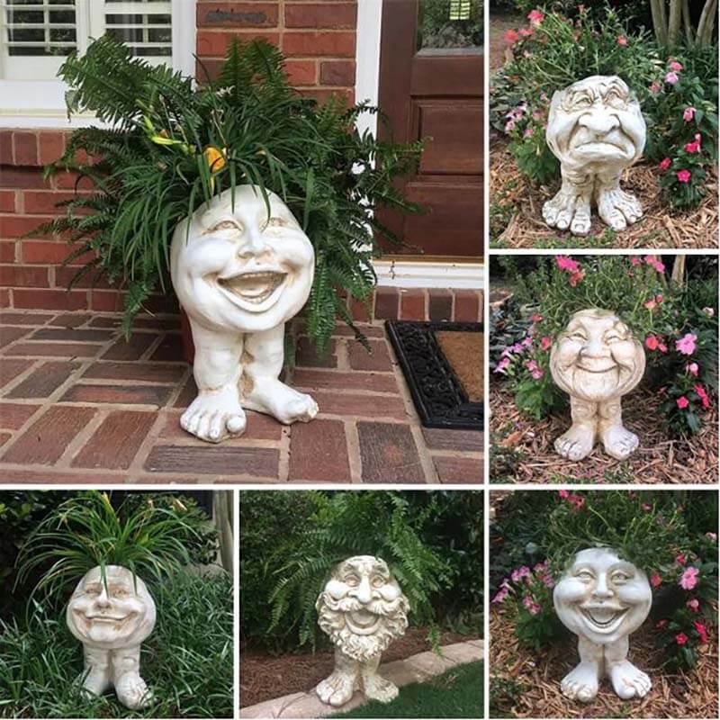 Muggly's Face Statue Planter
