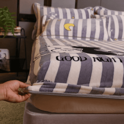 Warmth Heating Micro Fleece Extra Soft Cozy Velvet Plush Fitted Bed Sheet【FREE SHIPPING】