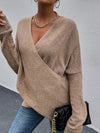 Draped in Style Color Block Long Sleeve Sweater