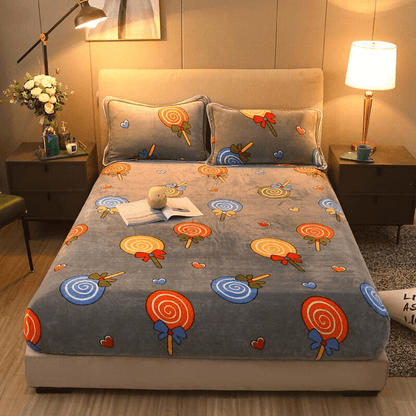 Warmth Heating Micro Fleece Extra Soft Cozy Velvet Plush Fitted Bed Sheet【FREE SHIPPING】