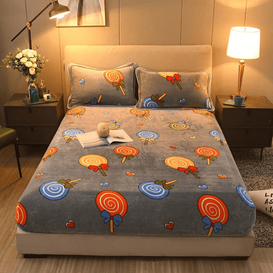 Warmth Heating Micro Fleece Extra Soft Cozy Velvet Plush Fitted Bed Sheet【FREE SHIPPING】