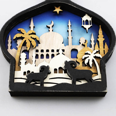 Wooden Mosque Carving Handcraft Gift