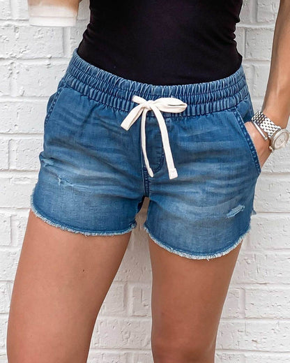 LECAREY WASHED DENIM SHORTS (2 COLORS)