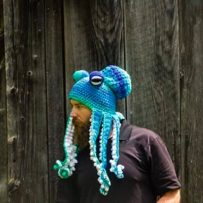 Octopus Pattern Color Block Knitted Hat