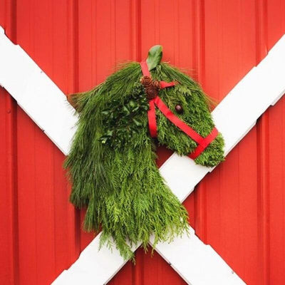 Winter Wreath - Farmhouse Double Horse Head Christmas Wreath (Christmas Sale!)