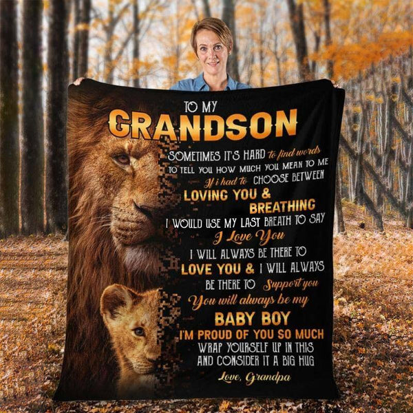 To My Grandson - From Grandpa - A322 - Premium Blanket