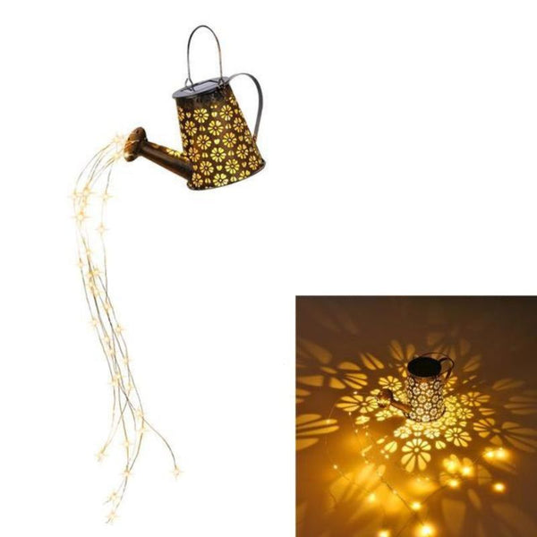 Solar Powered Kettle Showerhead Garden Lamp